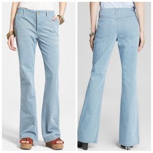 FREE PEOPLE Railroad Stripe Flare Jeans